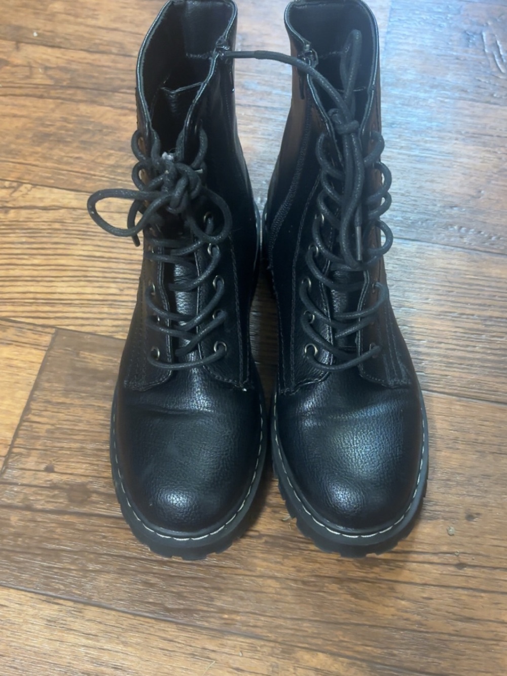 UNIONBAY Black Lace-Up Combat Ankle Boots